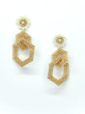 Aretes Hexpetals tejidos a mano - Dekoloving