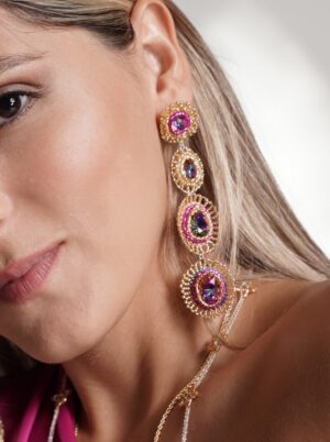 Aretes Crystal Droplets - Tejidos a Mano