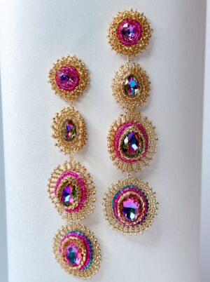 Aretes Crystal Droplets - Tejidos a Mano