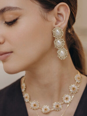 Aretes Perle tejidos a mano dekoloving