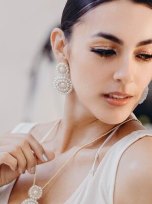 Aretes Perlado tejidos a mano - Dekoloving