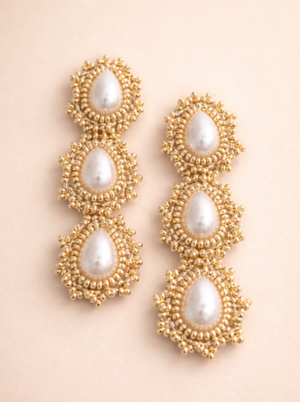 Aretes Perle tejidos a mano dekoloving